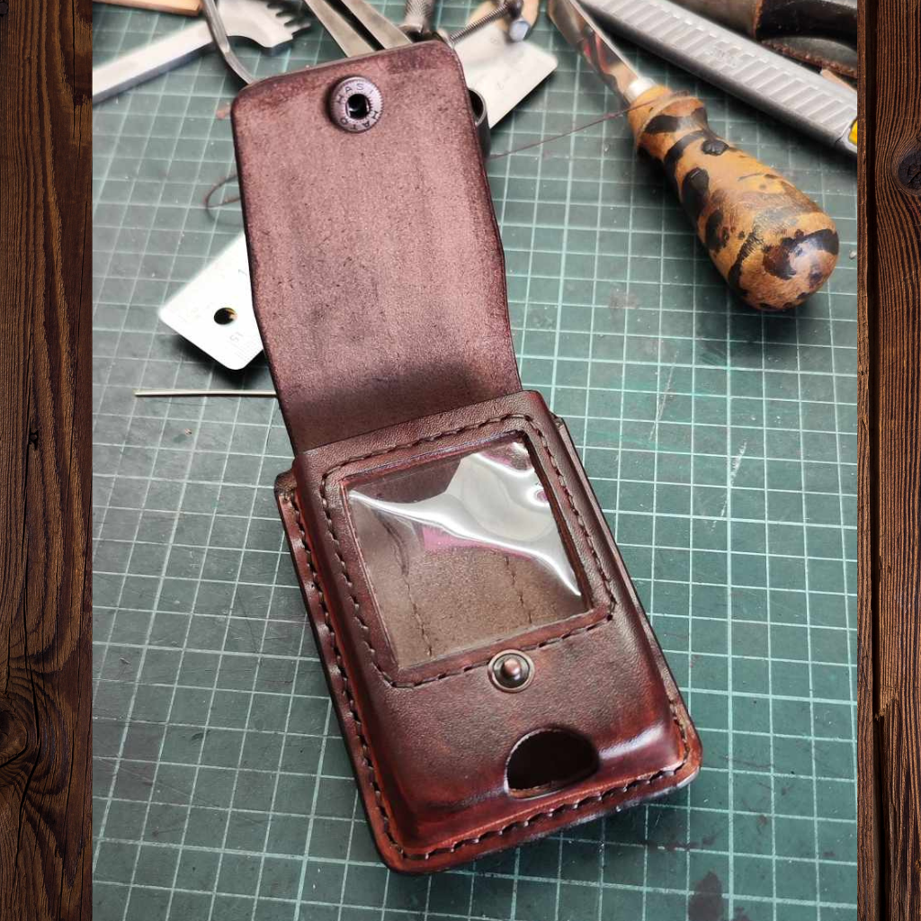 handmade premium leather glucose monitor clip case