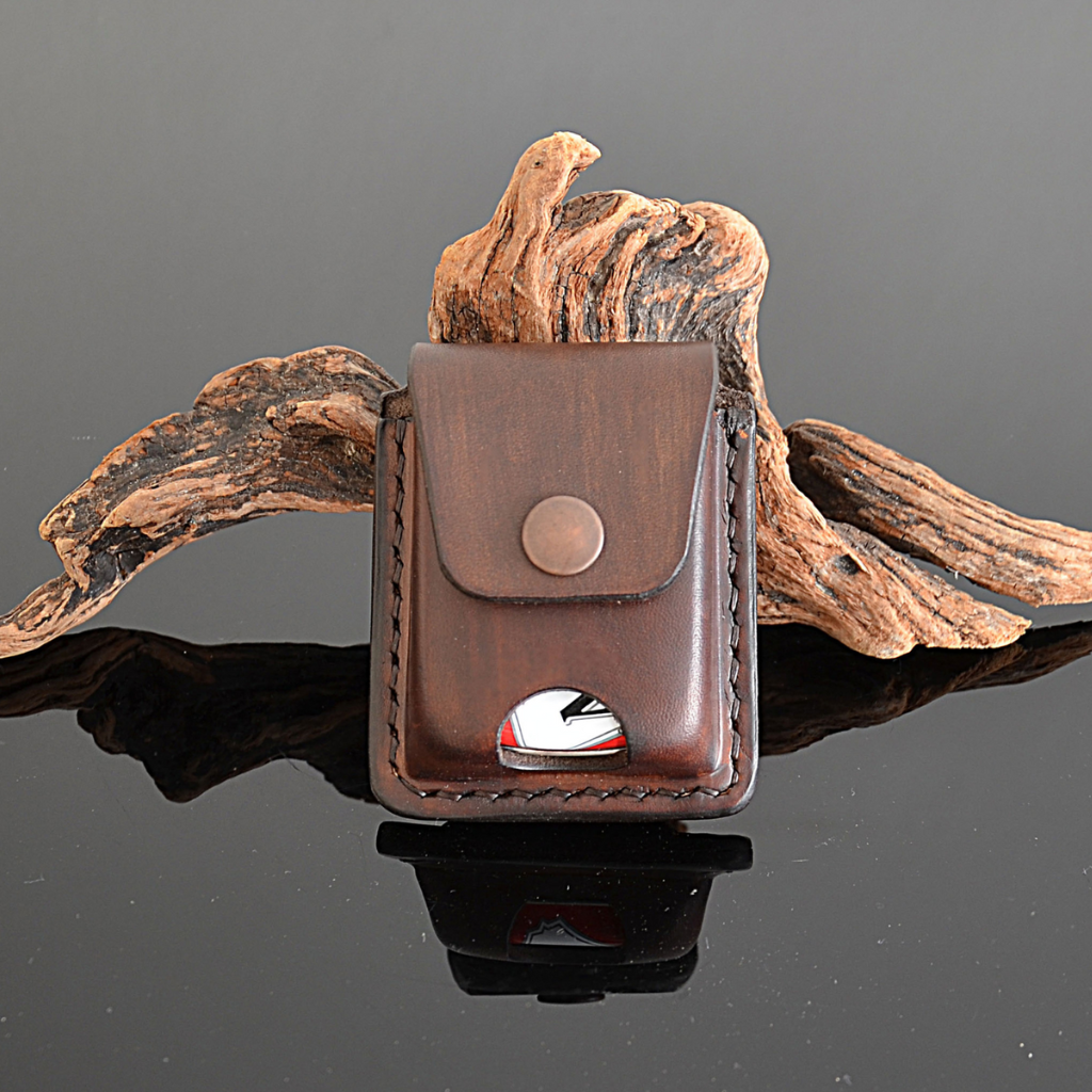 Brown Leather Cell Phone Holster Mens Belt Pouch Leather Cigarette